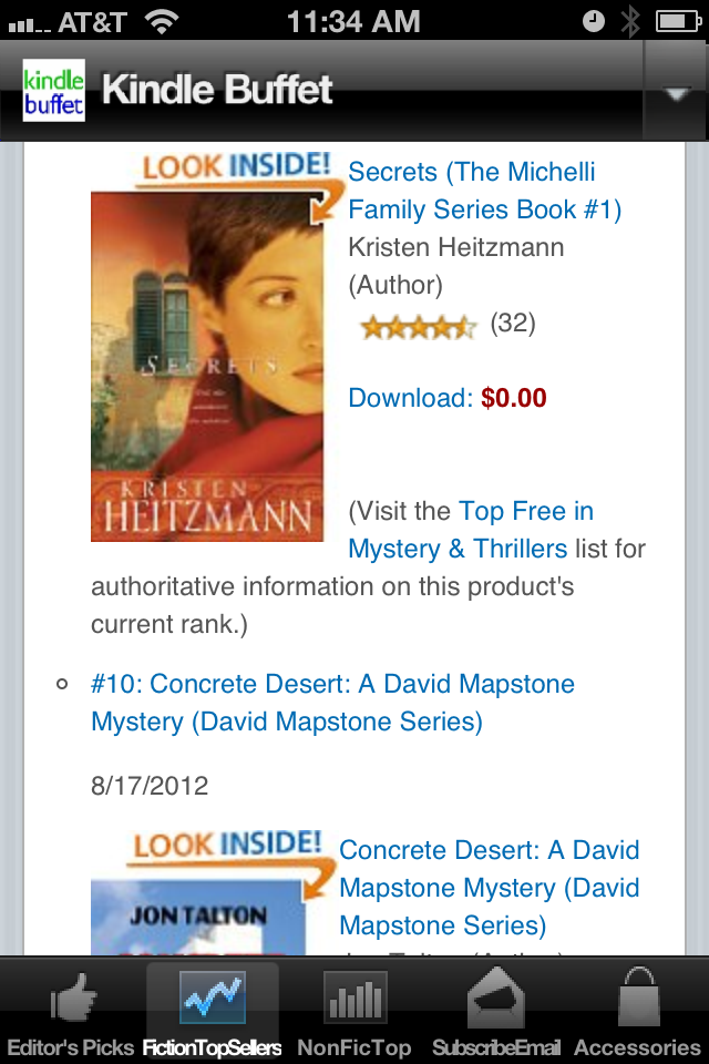 eBook Buffet -- Daily menu of free Kindle books iPhone